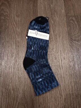 Sole Options Men’s Blue Patterned Crew Socks